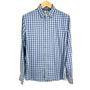 Faherty Brand Mens Movement Shirt Blue Gingham Plaid Button Down MWF2111 Size M
